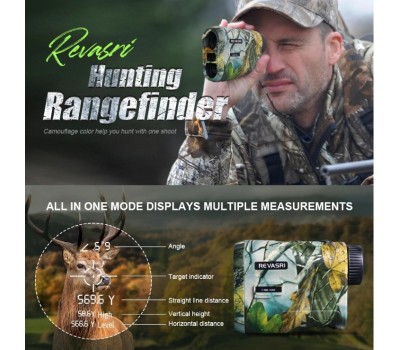 Лазерний далекомір REVASRI для полювання на 1000 ярдів з акумуляторною батареєю та технологією виявлення цілей Лазерний далекомір REVASRI для полювання на 1000 ярдів з акумуляторною батареєю та технологією виявлення цілей