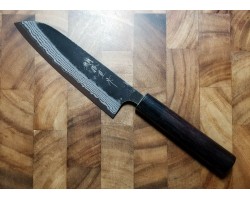 Anryu Santoku ніж Shirogami (White) No. 2 Damascus 165mm -foto3