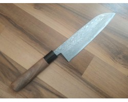 HONMAMON Дамаська сталь, Aogami # 2 Santoku 180 мм-foto6