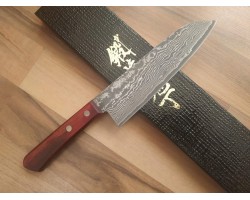 HONMAMON Дамаська сталь, R2 HSS Santoku 170 мм