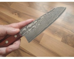 HONMAMON Дамаська сталь, R2 HSS Santoku 170 мм-foto3