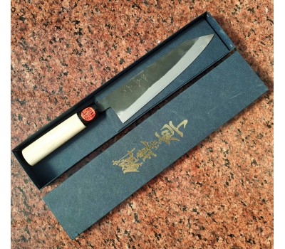 Кухарський ніж із сталі Blue №2 з клинком Kurouchi Bunka 180 мм, Shigeki Tanaka