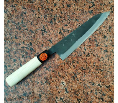 Кухарський ніж із сталі Blue №2 з клинком Kurouchi Bunka 180 мм, Shigeki Tanaka