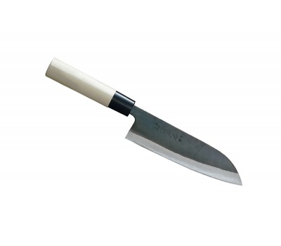Tojiro Shirogami F-698 - Сантоку, 3 шари, вуглецева сталь, клинок 170 мм, Японія