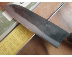 Tomita Double beveled Santoku ніж  Blue Steel 175mm-foto3