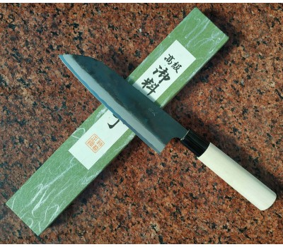 Японський кухонний ніж  Tomita  Santoku - Aogami Blue Steel 175mm