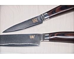 XYj Damascus Santoku, сантоку ніж, 123мм-foto3