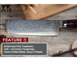 XYj Damascus Nakiri, ніж для нарізки, 165мм-foto6