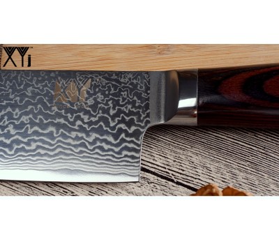 XYj Damascus Nakiri, ніж для нарізки, 165мм