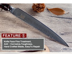 XYj Damascus Gyuto, шеф ніж, 190мм-foto6