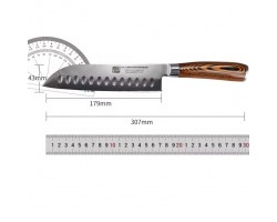 XYj Damascus Santoku, сантоку ніж, 173мм-foto3