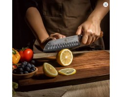 XYj Damascus Santoku, сантоку ніж, 173мм-foto6