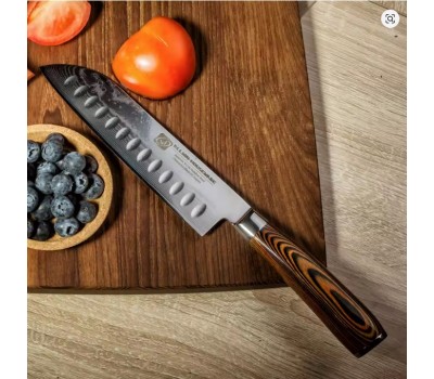 XYj Damascus Santoku, сантоку ніж, 173мм