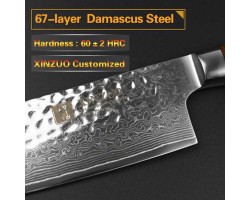 Xinzuo Yun Damascus cleaver Nakiri knife 180мм-foto4