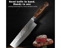 Xinzuo Yun Damascus cleaver Nakiri knife 180мм-foto5