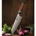 Xinzuo ZHEN Шеф (Gyuto) 210mm сталь 12Cr18MoV в обкладках з кольорового дамаску