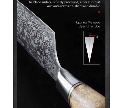 HEZHEN Master series Damascus Gyuto, шеф ніж, 210мм