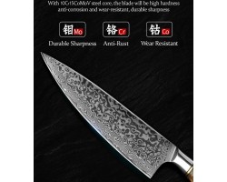 HEZHEN Damascus Gyuto, шеф ніж, 210мм-foto4