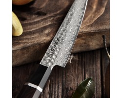 HEZHEN Retro Black Damascus Petty ніж, 130мм-foto6