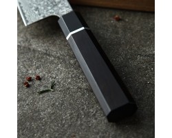 HEZHEN Retro Black Damascus, шеф ніж, 210мм-foto4