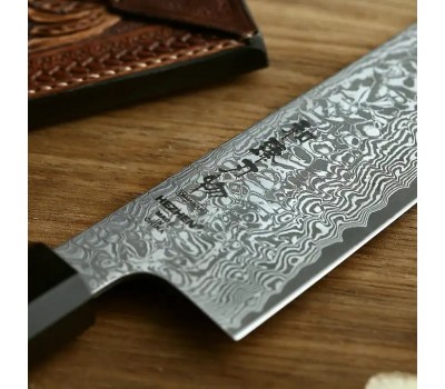 HEZHEN Retro series Black Damascus Gyuto, шеф ніж, 210мм
