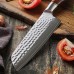 HEZHEN Master series Pro із порошкової сталі в дамаску, Сантоку ніж, 180мм