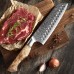 HEZHEN Master series Damascus Santoku, Сантоку ніж, 180мм