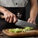 HEZHEN Master series Damascus Santoku, Сантоку ніж, 180мм