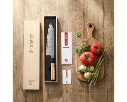HEZHEN Aogami Damascus Бунка ніж 215 mm-foto3