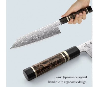 HEZHEN ZDP189 Damascus ніж бунка, 210 мм