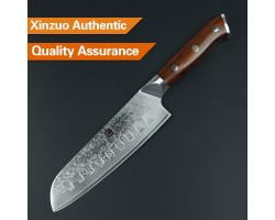 Xinzuo Yu Damascus Сантоку ніж 176 mm-foto5
