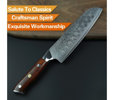 Xinzuo Yu Damascus Сантоку ніж 176 mm