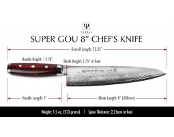 Yaxell Super Gou Gyuto, шеф ніж 200мм, 37100-foto2