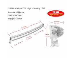 Люстра світлодіодна 50 "288W Blue CREE Curved Bar-foto6