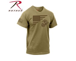 Футболка Rothco US Flag / USMC Eagle Coyote Футболка Rothco US Flag / USMC Eagle Coyote