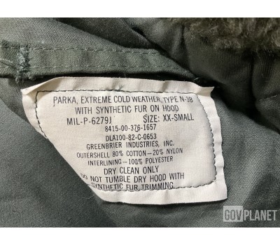USGI Парка для экстремально холодной погоды N3-B, утепленная куртка для военных США с капюшоном