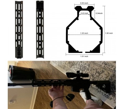 Цівка тактична для AR15 15 дюймів Picatini M-LOK QD Aluminum 6000 series Key-Arma